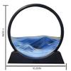 Aoderun Moving Sand Art Picture Round Glass 3D Deep Sea Sandscape in Motion Display Flowing Sand Frame Relaxing Desktop Home Office Work Decor (12", Blue) view 4
