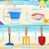 3PCS Collapsible Beach Bucket Sandbox Kit Building Toys for Kid, Small Pail for Washing Camping Fishing, Foldable Bucket Sand Pail Water Can for Garden Planting, Traveling, Beach Summer Toys Fun view 3