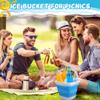 3PCS Collapsible Beach Bucket Sandbox Kit Building Toys for Kid, Small Pail for Washing Camping Fishing, Foldable Bucket Sand Pail Water Can for Garden Planting, Traveling, Beach Summer Toys Fun view 4