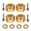 INJORA RC Wheel Hex 12mm 4pcs RC Brass Hex Adapters for 1/10 RC Crawler Axial SCX10 III AXI03007 (9mm) view 1
