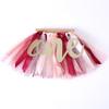 Tutu One 1st Birthday Banner - Highchair Decoration, Cake Smash Photo Prop, Tulle Garland (Peach) view 3