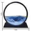 Aoderun Moving Sand Art Picture Round Glass 3D Deep Sea Sandscape in Motion Display Flowing Sand Frame Relaxing Desktop Home Office Work Decor (7", Blue) view 4
