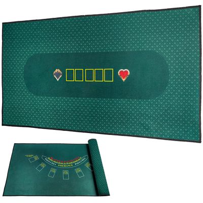 BALIKEN 36x18 Inches Texas Holdem Poker Mat & Blackjack Table Top Casino Felt Professional Grade Mat (Green)