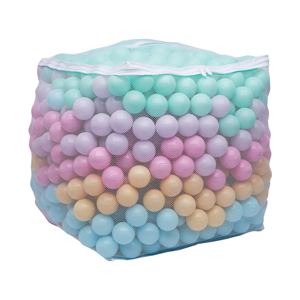Amazon Basics BPA Free Crush Proof Plastic Ball, Pit Balls with Storage Bag, Toddlers Kids 12+ Months, 1000 Count, 1000 Balls, 6 Pastel Colors
