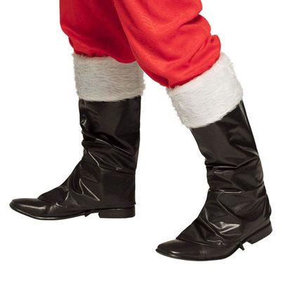 Boland 13397 Santa Claus Boot Warmers, Black and White, Covers for Shoes and Boots, Santa Claus, Costume, Carnival, Theme Party