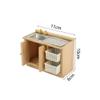EatingBiting 1:12 Dollhouse Miniature Furniture Bathroom Kitchen Sink with Cabinet Basin Set Dolls House Light Oak Sink Unit w Towel Rail Miniature Wooden Kitchen Furniture view 2