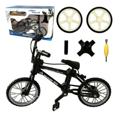 kidbeile Mini Finger Bike Toy Alloy Mountain Bicycle Model with Tools, Movable Parts, Gift for Kids & Collectors (Black)