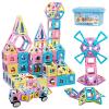 Magnetic Tiles Building Blocks Toys for Kids, 136 Pieces 3D Creative Castle Construction Magnetic Stacking Set Preschool Intelligence STEM Toys for Girls Boys Age 3years and Up (Educational Set) view 1