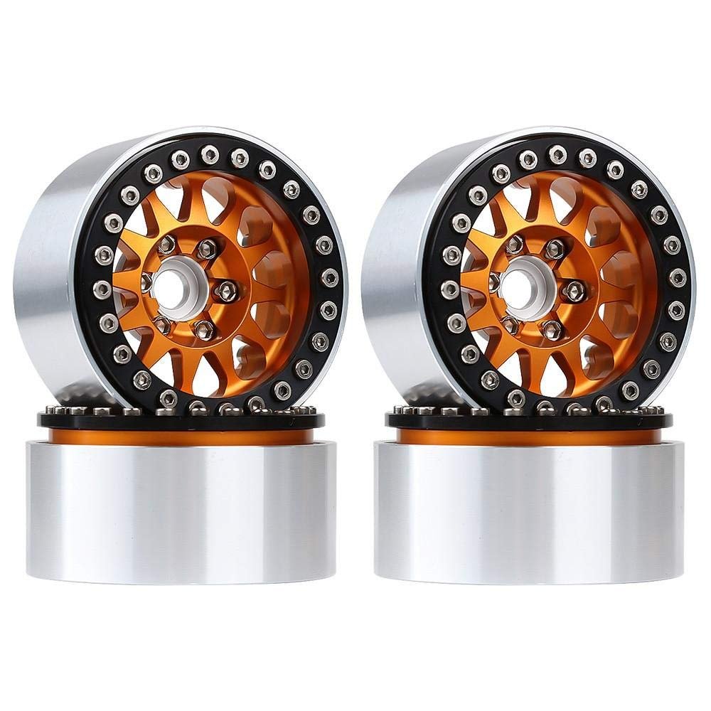 Metal Wheel Hub 1.9 Beadlock Wheel Rim for 1:10 RC Crawler Axial SCX10 SCX10 II 90046 AXI03007 Traxxas TRX-4-4Pc Set