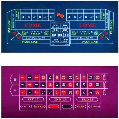 BALIKEN 36x18 Inches Roulette Table Mat & Craps Table Top Casino Felt Professional Grade Mat (Blue, Purple)