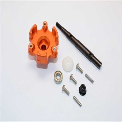 10pc Set Upgrades Aluminum Transmission Cushion Drive Housing with Drive Input Shaft 1/5 6S/8S Monster Truck RC Cars by GPM (Orange)