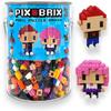 Pix Brix Pixel Art Puzzle Bricks Bucket  1,500 Piece Pixel Art Kit with 12 Colors, Dark Palette  Interlocking Building Bricks, 2D and 3D Builds  Stem Toys, Ages 6 Plus view 1
