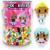 Pix Brix Pixel Art kit Puzzle Bucket - 1,500-Piece Kit with 12-Color Light Palette  Patented Interlocking Building Bricks for 2D and 3D Creations  STEM Toy for Ages 6+ view 1