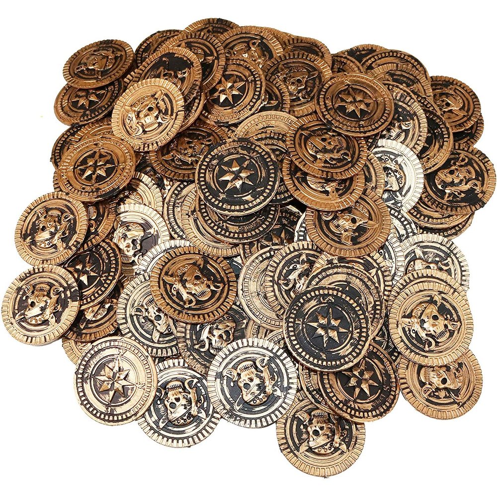 The Dreidel Company St. Patrick's Plastic Pirate Coins, Educational & Classroom Learning Activities Party Favor (50-Pack)