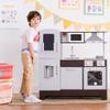 Teamson Kids Little Chef Play Kitchen Munich Classic Kids Kitchen Playset with Electric Writing Board, Espresso/Gray view 3
