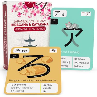 Japanese Hiragana & Katakana Flash Cards with Audio Learn Japanese Alphabet with Mnemonics Study Aid for Beginners, Students, Teachers, Homeschool, Language Learning Tool 46 Cards by Briston