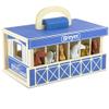 Breyer Horses Farms Wooden Stable Playset with 6 Horses | 6 Piece | 6 Stablemates Horses Included | 6 H x 9 L x 2.5 D | 1:32 Scale | Model #59217, Multi view 1