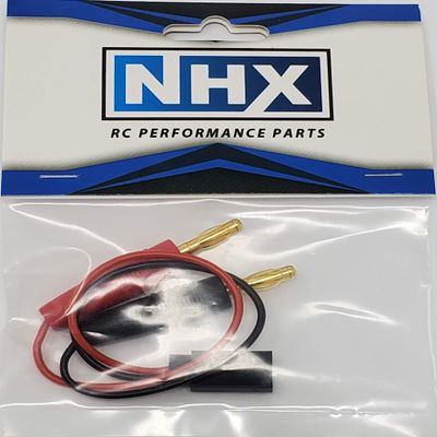 NHX RC Receiver Charger Cable w/ 4.0mm Banana Connector Adapter 14 AWG 6" Wire