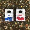 Mr & Mrs Cornhole boards on the go view 1