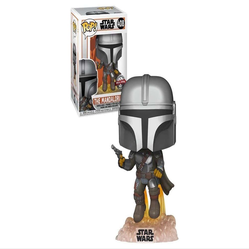 Funko POP! Star Wars #408 - The Mandalorian [Flying with Blaster] Exclusive