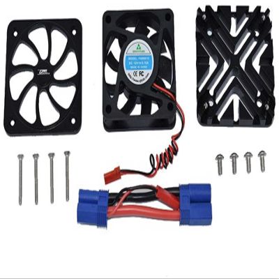 GPM for ARRMA-1/5 KRATON 8S BLX-ARA110002T1/T2,Outcast 8S BLX-ARA5810 Aluminum Motor HEATSINK with Cooling Fan -12PC Set (Black)