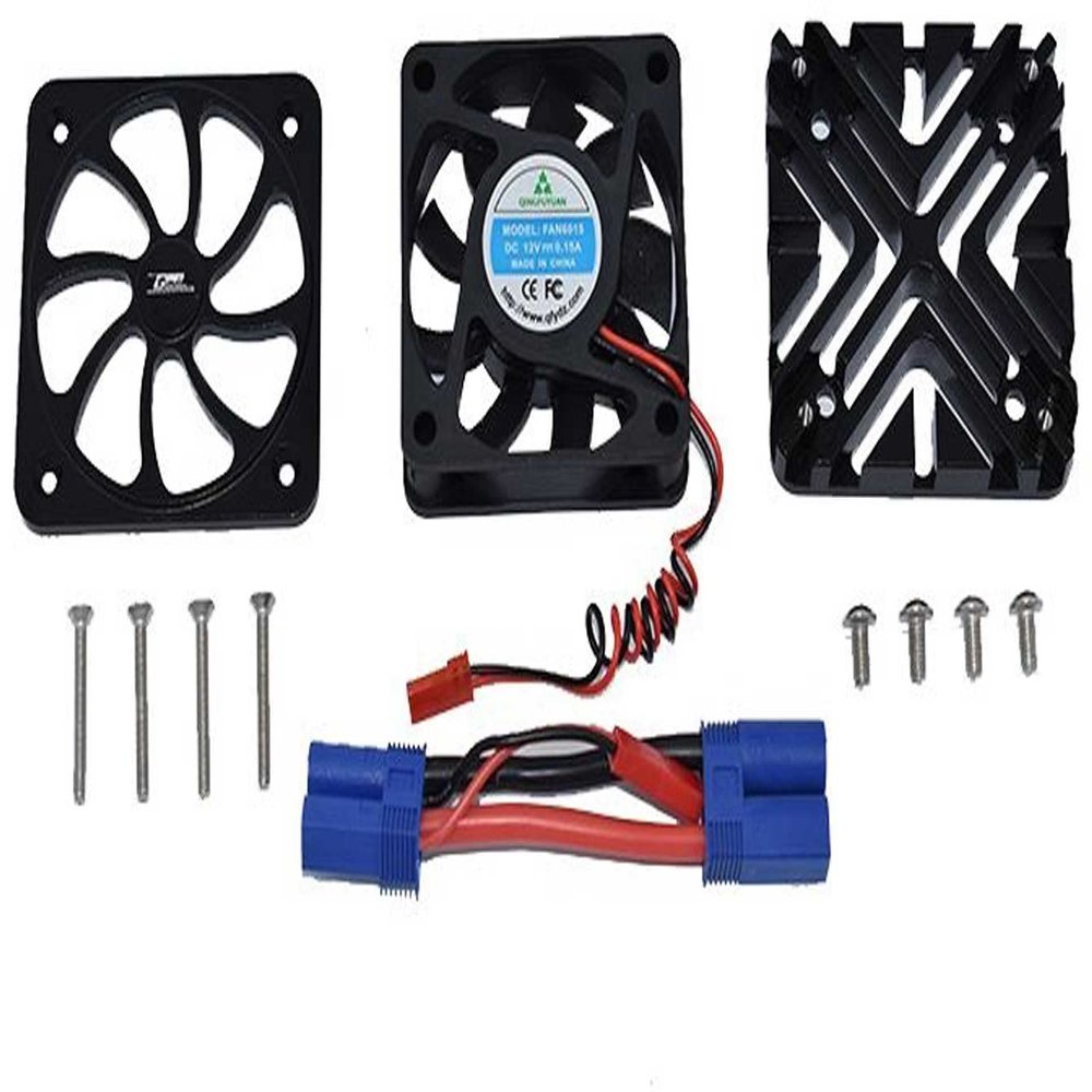GPM for ARRMA-1/5 KRATON 8S BLX-ARA110002T1/T2,Outcast 8S BLX-ARA5810 Aluminum Motor HEATSINK with Cooling Fan -12PC Set (Black)