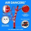 LookOurWay Air Dancers Inflatable Tube Man Attachment - 20 Feet Tall Wacky Waving Inflatable Dancing Tube Guy for Business Promotion - Blower Not Included - Open Red view 2
