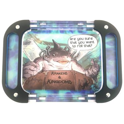 C4Labs Sharky DM Printed Dice Tray - Size and Material Options (Wood, Mini Mega 12" Dice Tray)