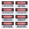 Crazy Novelty Guy Funny Warning Magnets - Set of 8, 6" x 3" Removable and Reusable Prank and Practical Joke Magnets view 1