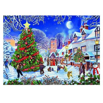 1000PCS Jigsaw Puzzle Happy Christmas Puzzle Exercise Memory Relieve Stress Jigsaw Puzzles for Adults Kids (Blue)