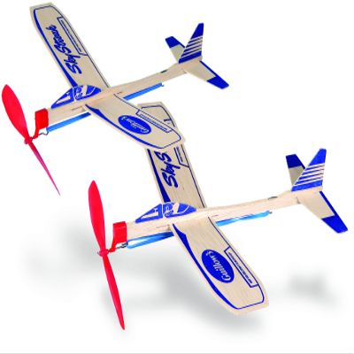 Guillow's Lot of 6 Two-Packs Sky Streak Propeller-Powered Balsa Wood Toy Airplanes
