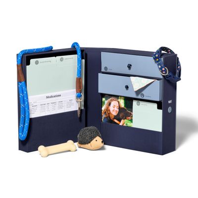 Savor | Pet Memorial Box for Dog, Cat, and Other Pets | Pet Loss Sympathy Gift and Keepsake Box for Vet Records, Tags, Collars, Toys, and More (Blue, Standard Style)