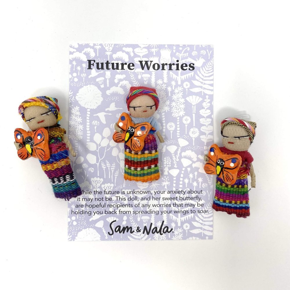 Sam & Nala Worry Dolls, Personal Worry Eater Doll from Guatemala, Completely Handmade from Guatemalan Fabric, Bring Comfort and Peace to Everyone You Care About