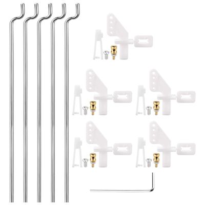 uxcell 5Sets RC Fixed Wing Airplane Control Horn Kit - 5pcs Nylon Control Horn + 5pcs Clevis + 5pcs 1.2x260mm Pull Rod + 5pcs 1.6mm Fast Holder + 1pcs Wrench