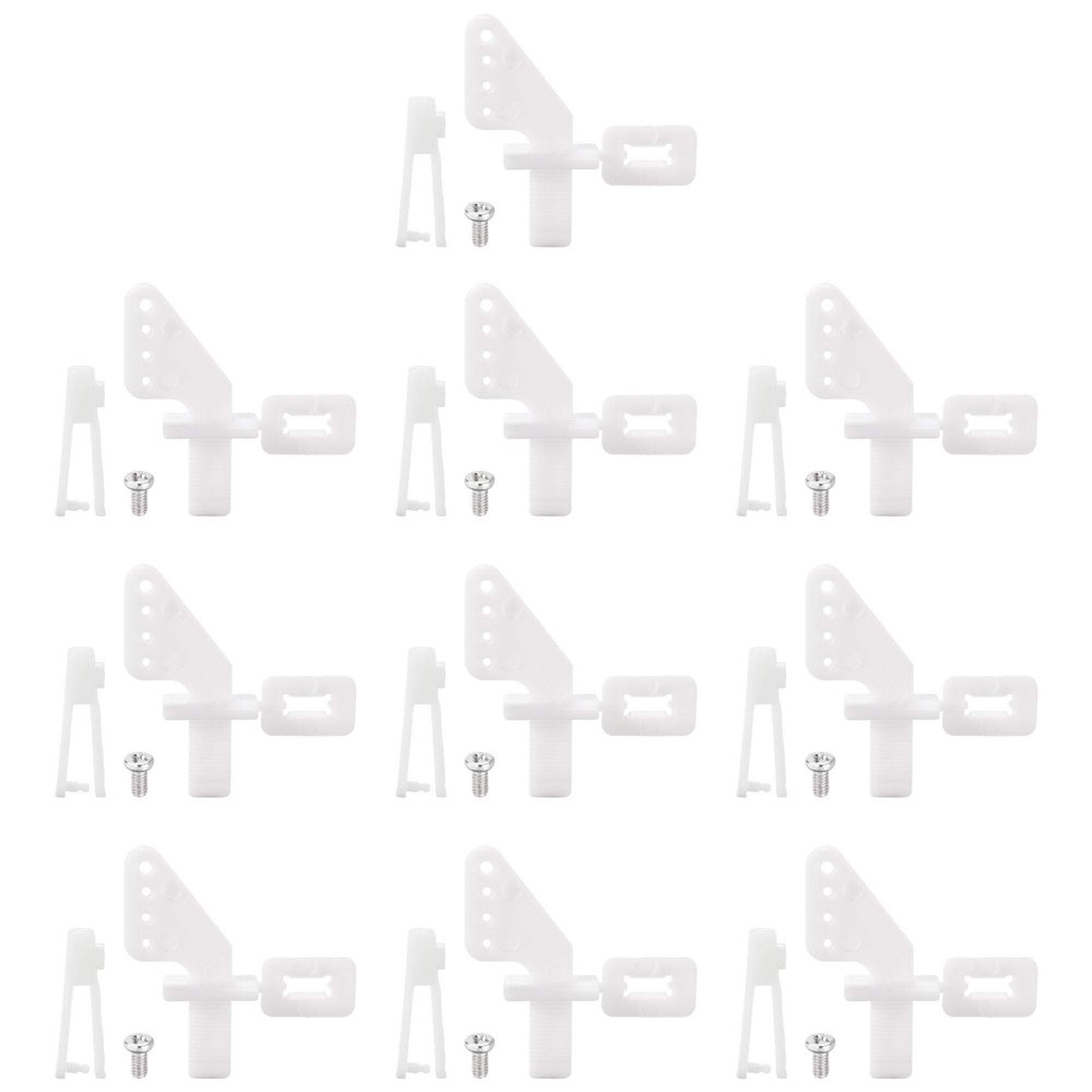 uxcell 10Sets 4-Hole Nylon Pin Control Horns and Clevis Kit Model Airplane Electric Aircraft RC Fixed-Wing DIY Parts