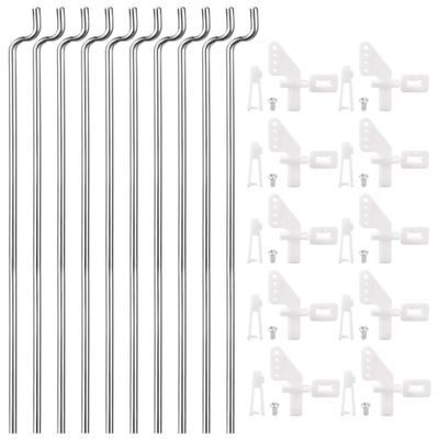 uxcell 10PCS 1.2mmx180mm Pushrod Parts + 10PCS Nylon Micro Control Horns 4 Holes for RC Airplane Plane DIY Parts