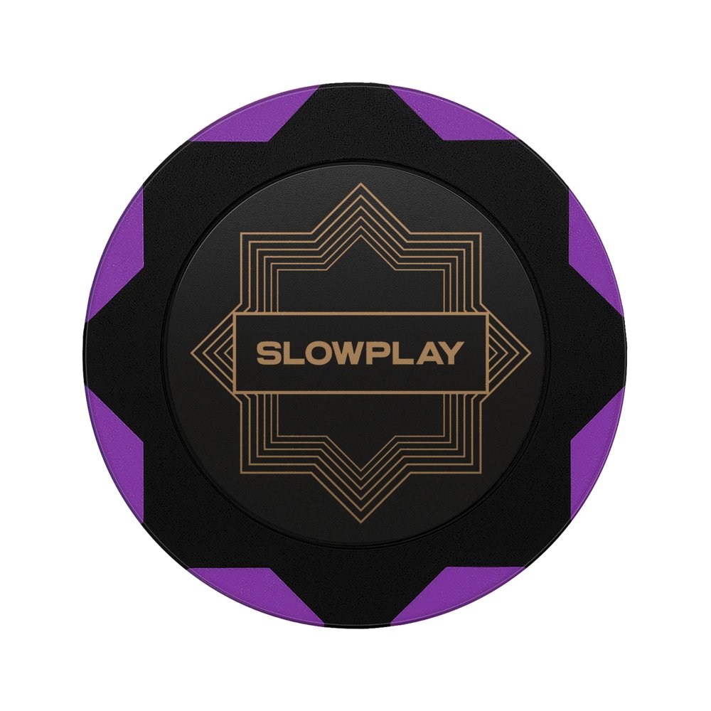 SLOWPLAY Nash Clay Poker Chips, 14 Grams Heavyweight Clay Composite, 40mm Large Chips in Bulk, Pack of 50 in Purple Without Denomination