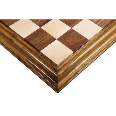 21" Golden Rosewood & Maple Wood Luxury Chessboard with Carved Border-57 mm Square