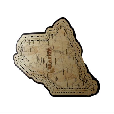 Cribbage Board Maine State Shape Road Map