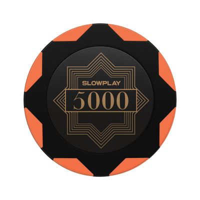 SLOWPLAY Nash Clay Poker Chips, 14 Grams Heavyweight Clay Composite, 40mm Large Chips in Bulk, Pack of 50 with Denomination of 5000