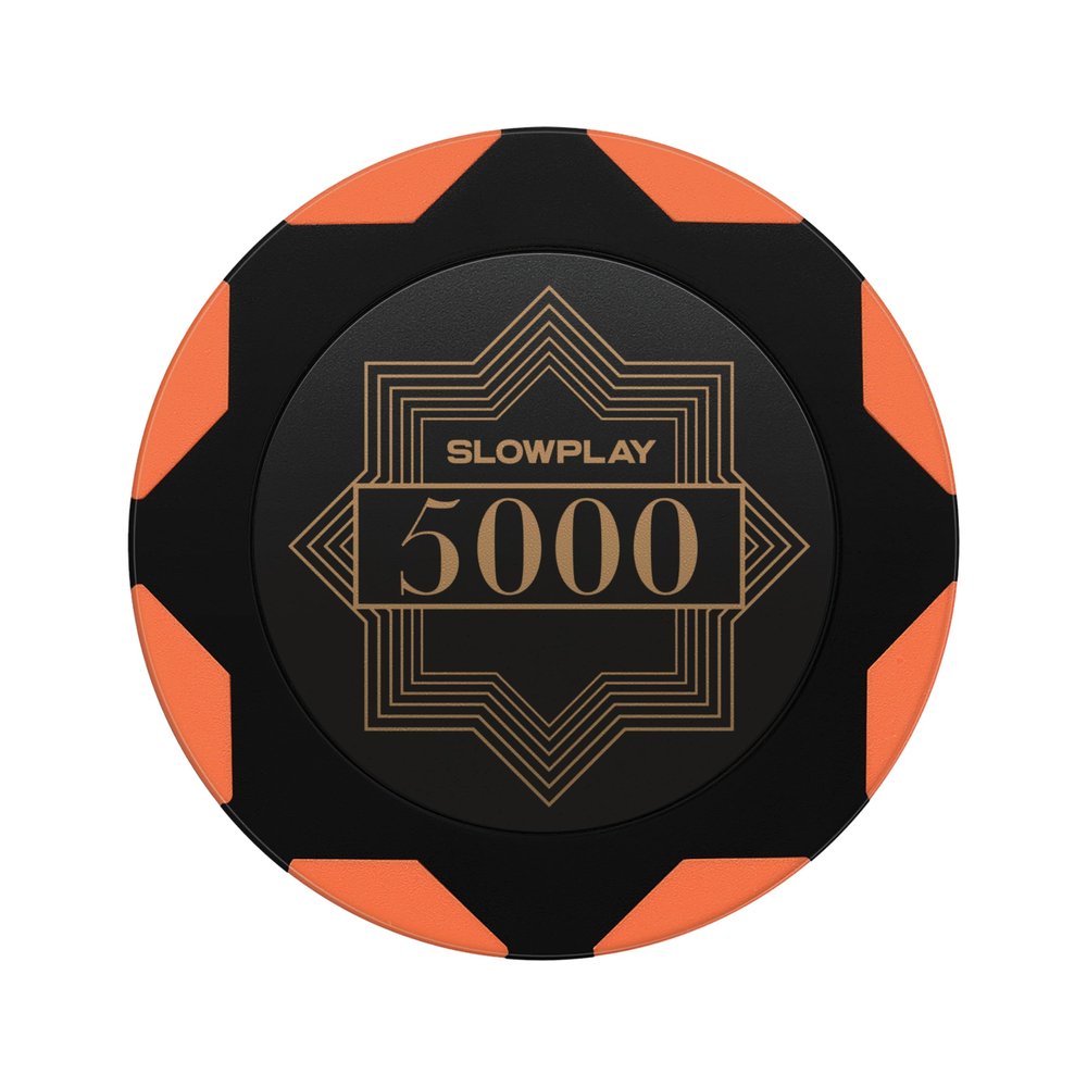 SLOWPLAY Nash Clay Poker Chips, 14 Grams Heavyweight Clay Composite, 40mm Large Chips in Bulk, Pack of 50 with Denomination of 5000