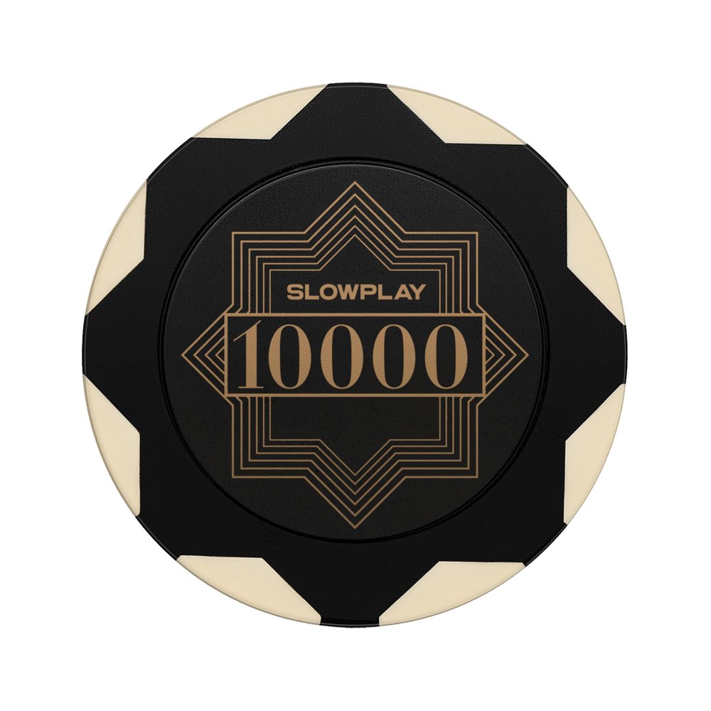 SLOWPLAY Nash Clay Poker Chips, 14 Grams Heavyweight Clay Composite, 40mm Large Chips in Bulk, Pack of 50 with Denomination of 10000
