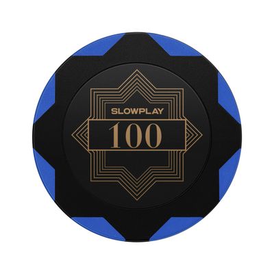SLOWPLAY Nash Clay Poker Chips, 14 Grams Heavyweight Clay Composite, 40mm Large Chips in Bulk, Pack of 50 with Denomination of 100