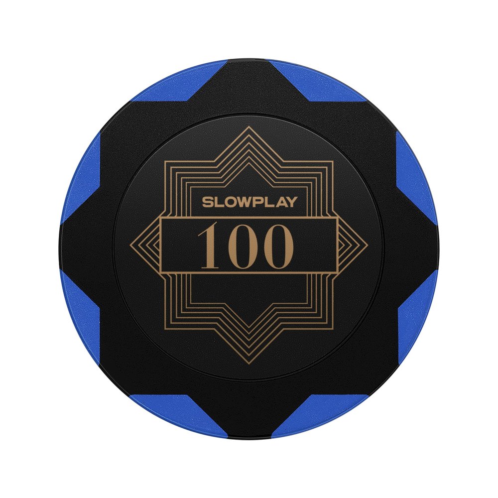 SLOWPLAY Nash Clay Poker Chips, 14 Grams Heavyweight Clay Composite, 40mm Large Chips in Bulk, Pack of 50 with Denomination of 100