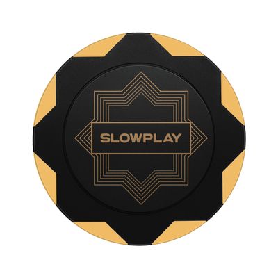 SLOWPLAY Nash Clay Poker Chips, 14 Grams Heavyweight Clay Composite, 40mm Large Chips in Bulk, Pack of 50 in Gold Without Denomination