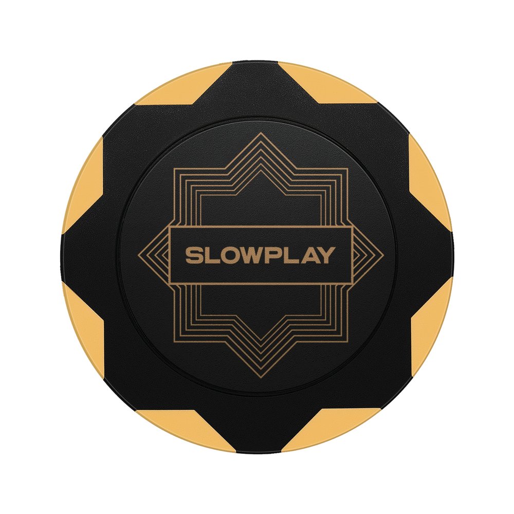SLOWPLAY Nash Clay Poker Chips, 14 Grams Heavyweight Clay Composite, 40mm Large Chips in Bulk, Pack of 50 in Gold Without Denomination