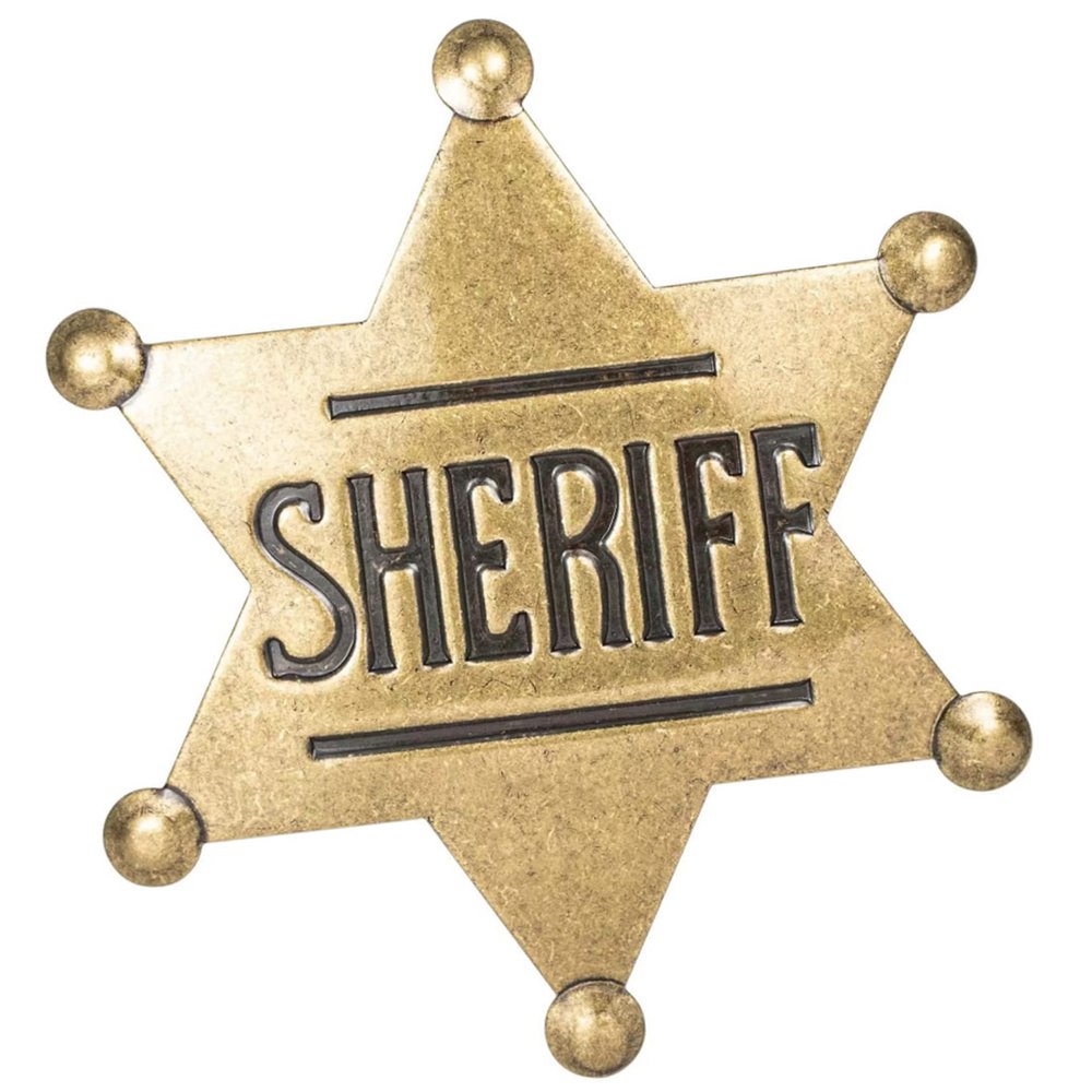 Xanight branded sheriff badges, metal sheriff badge for kids girls and adult, western police vest badge, Deputy, cowboy party decoration (Antique Gold)