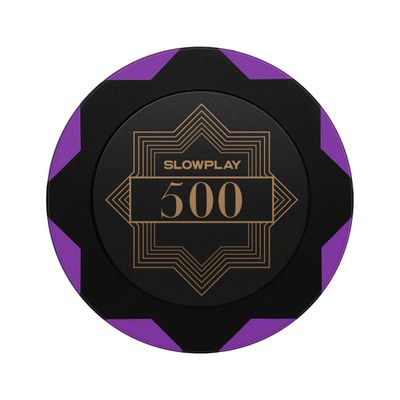 SLOWPLAY Nash Clay Poker Chips, 14 Grams Heavyweight Clay Composite, 40mm Large Chips in Bulk, Pack of 50 with Denomination of 500