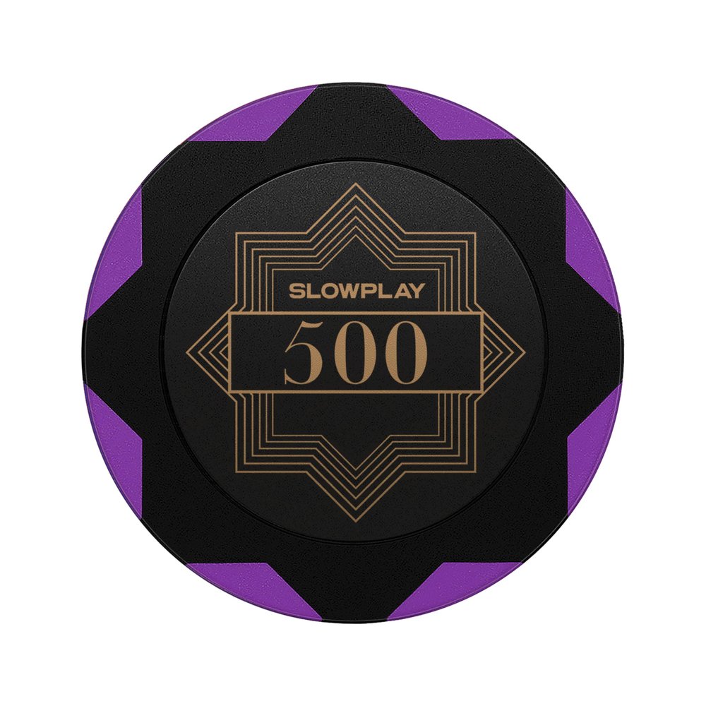 SLOWPLAY Nash Clay Poker Chips, 14 Grams Heavyweight Clay Composite, 40mm Large Chips in Bulk, Pack of 50 with Denomination of 500