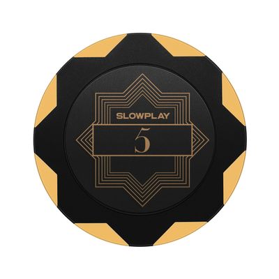 SLOWPLAY Nash Clay Poker Chips, 14 Grams Heavyweight Clay Composite, 40mm Large Chips in Bulk, Pack of 50 with Denomination of 5